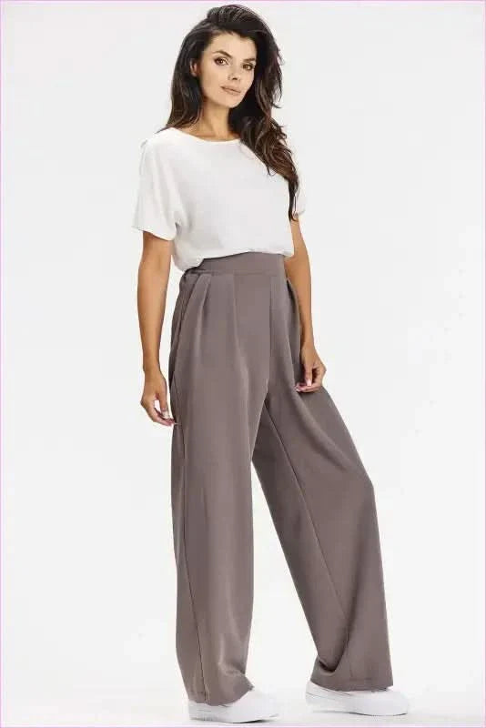Gray Wide-leg Pants Fashion Style