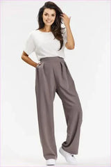 Gray Wide-leg Pants Fashion Style
