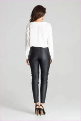 Grey Eco Leather Trousers Unique Style