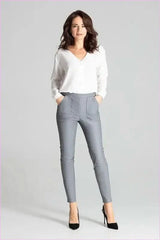 Grey Eco Leather Trousers Unique Style