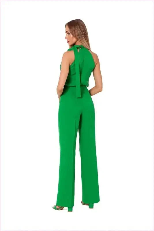 Halter Neck Pantsuit Unique Fashion Style