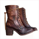 Heel Pointed Toe Steampunk Calf Length Boots for a Bold Look