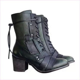Heel Pointed Toe Steampunk Calf Length Boots for a Bold Look