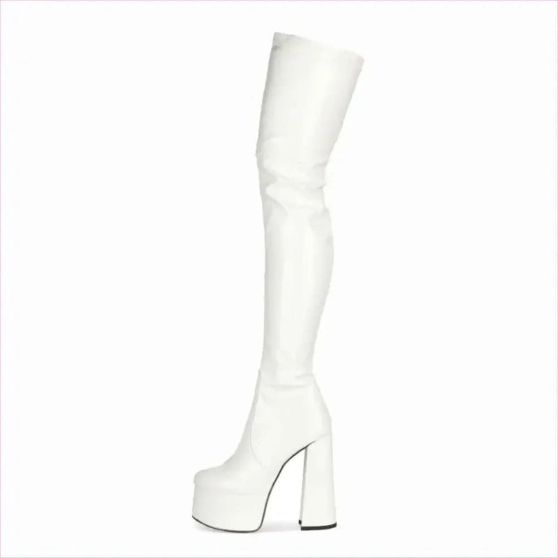 High Platform Heel Over-the-knee Boots for a Bold Style