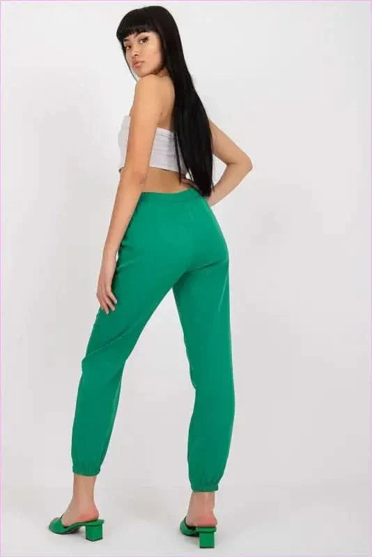 High Rise Elastic Waist Pants Women's Fashion