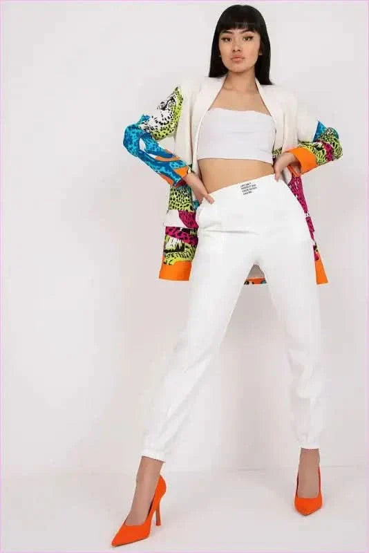 High Rise Elastic Waist Pants Women's Fashion