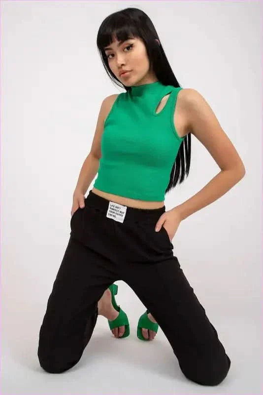 High Rise Elastic Waist Pants Women's Fashion