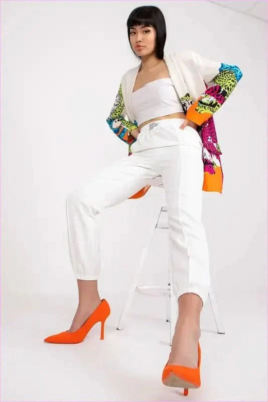 High Rise Elastic Waist Pants Women's Fashion