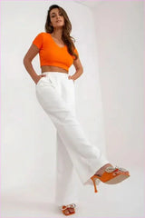 High Rise Fashion Pants Unique Style Trousers Elevated Waist Pants