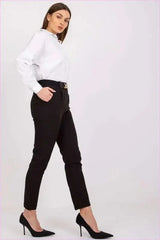 High Rise Fashion Pants with Belt