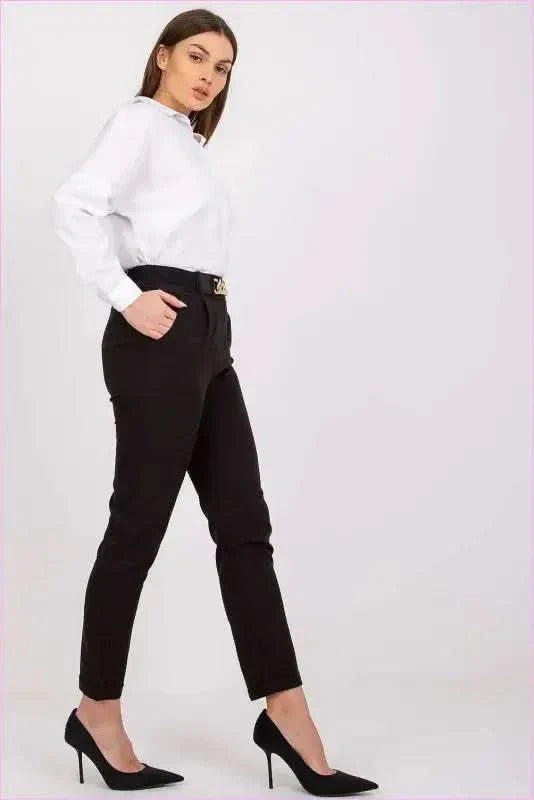 High Rise Fashion Pants with Belt