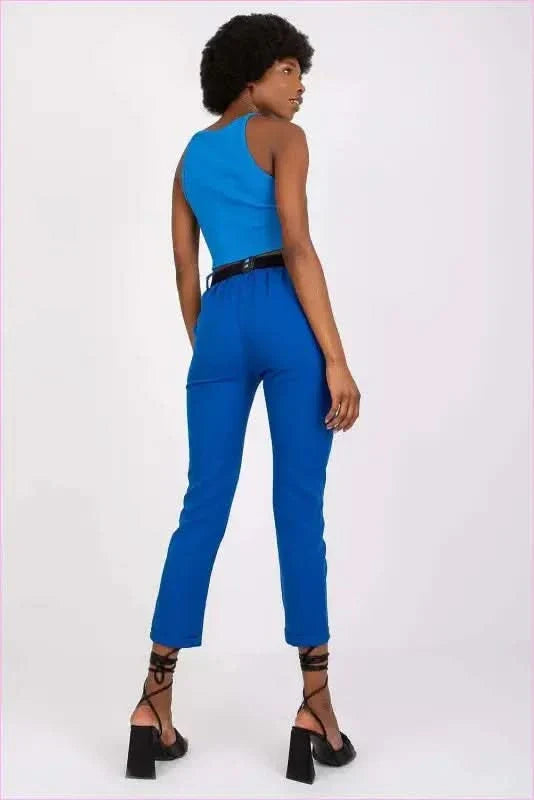 High Rise Fashion Pants with Belt