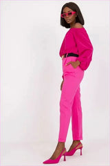 High Rise Fashion Pants with Belt