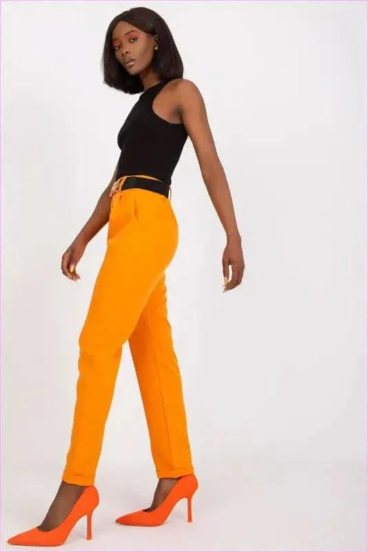 High Rise Fashion Pants with Belt