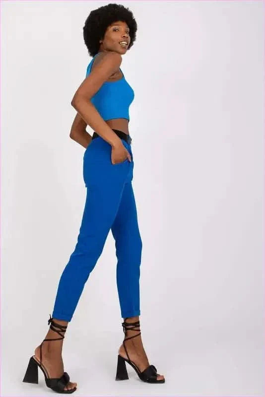 High Rise Fashion Pants with Belt