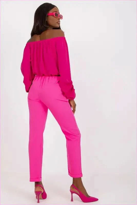 High Rise Fashion Pants with Belt