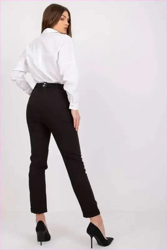 High Rise Fashion Pants with Belt