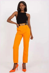 High Rise Fashion Pants with Belt