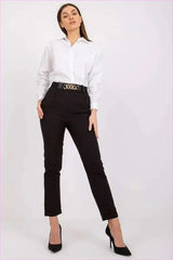 High Rise Fashion Pants with Belt