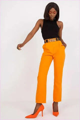 High Rise Fashion Pants with Belt