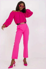 High Rise Fashion Pants with Belt