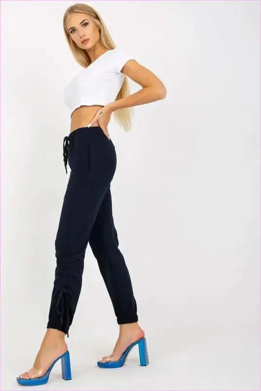 High Rise Tie Waist Sweatpants Unique Style