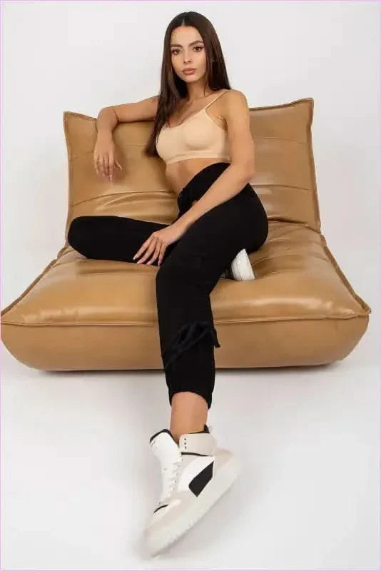 High Rise Tie Waist Sweatpants Unique Style