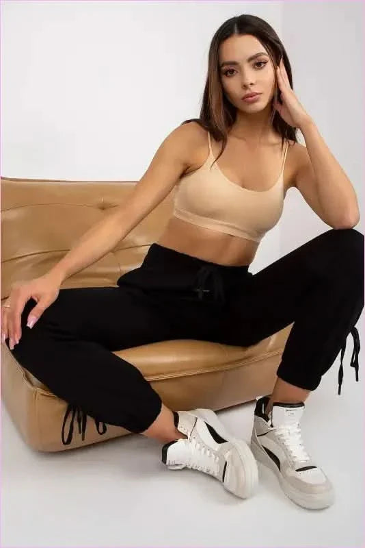 High Rise Tie Waist Sweatpants Unique Style