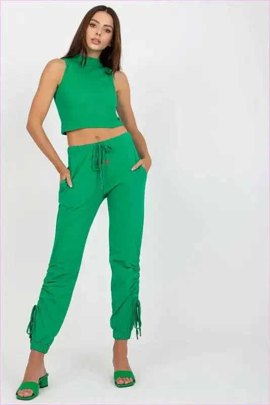 High Rise Tie Waist Sweatpants Unique Style