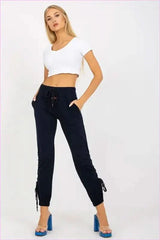 High Rise Tie Waist Sweatpants Unique Style