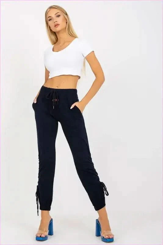 High Rise Tie Waist Sweatpants Unique Style