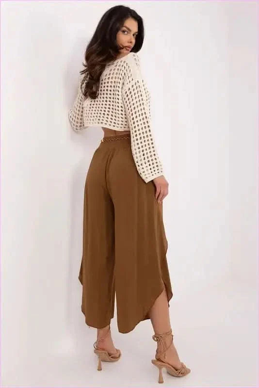 High Waist Fashion Pants Unique Style High Waist Pants Womens Airy Tie Waist Pants