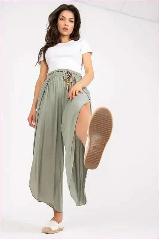 High Waist Fashion Pants Unique Style High Waist Pants Womens Airy Tie Waist Pants