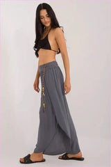High Waist Fashion Pants Unique Style High Waist Pants Womens Airy Tie Waist Pants
