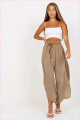 High Waist Fashion Pants Unique Style High Waist Pants Womens Airy Tie Waist Pants