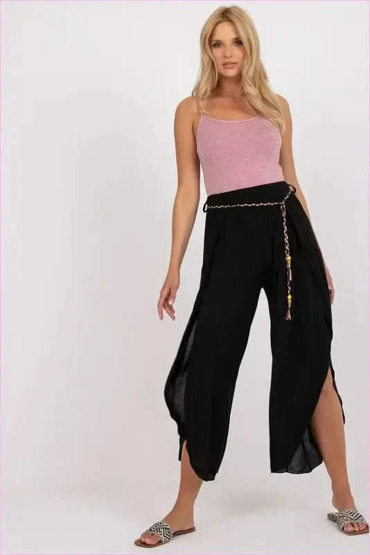 High Waist Fashion Pants Unique Style High Waist Pants Womens Airy Tie Waist Pants