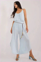 High Waist Fashion Pants Unique Style High Waist Pants Womens Airy Tie Waist Pants