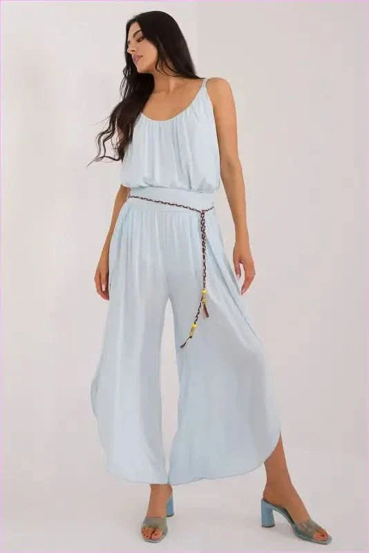 High Waist Fashion Pants Unique Style High Waist Pants Womens Airy Tie Waist Pants
