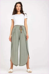 High Waist Fashion Pants Unique Style High Waist Pants Womens Airy Tie Waist Pants