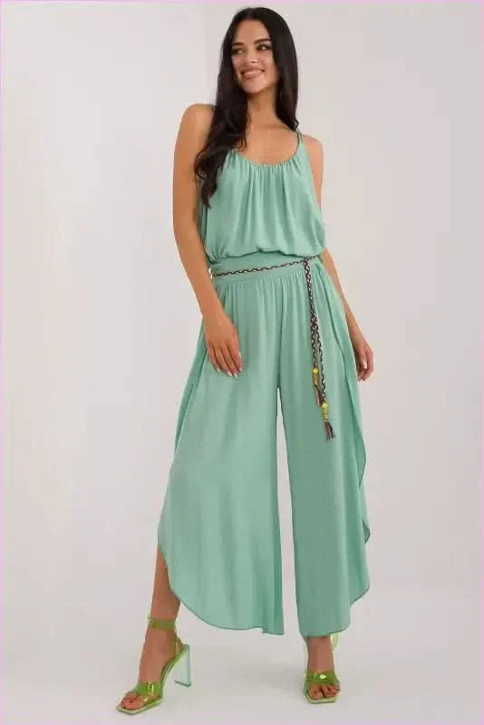 High Waist Fashion Pants Unique Style High Waist Pants Womens Airy Tie Waist Pants