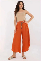 High Waist Fashion Pants Unique Style High Waist Pants Womens Airy Tie Waist Pants
