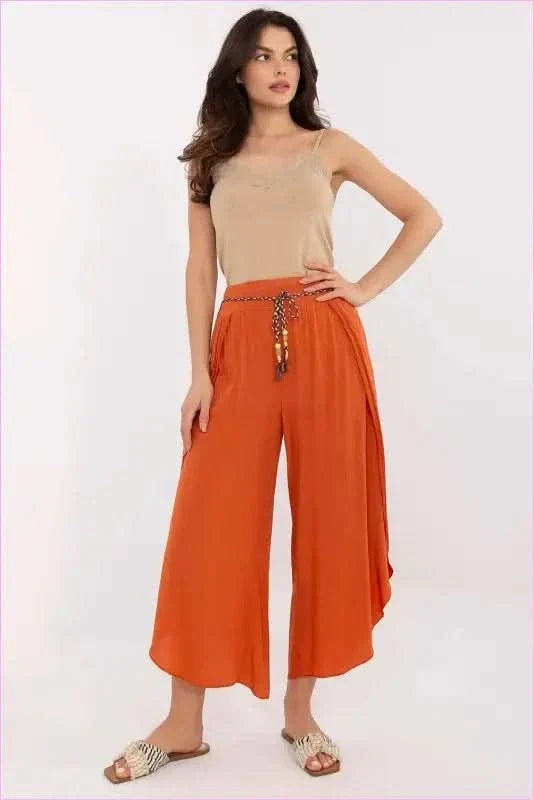 High Waist Fashion Pants Unique Style High Waist Pants Womens Airy Tie Waist Pants