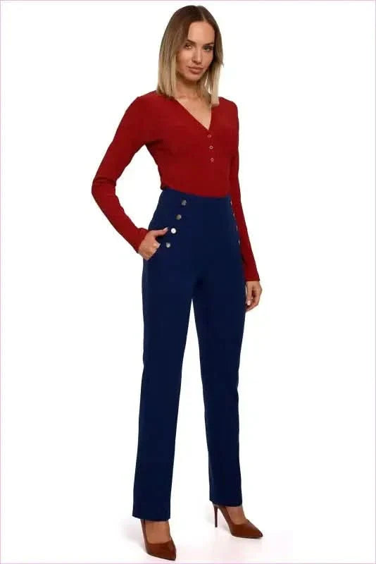 High Waist Fashion Trousers Unique Style