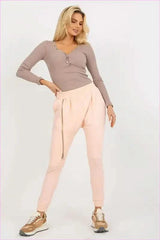 High Waist Zipper Sweatpants Fashion Style
