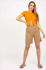 High Waisted Fashion Shorts Unique Style