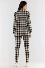 High Waisted Plaid Pants Fashion Style