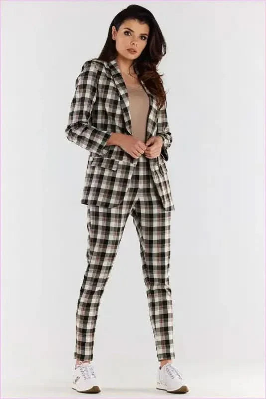 High Waisted Plaid Pants Fashion Style