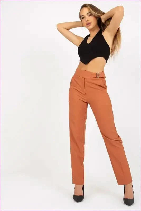 High Waisted Straight Leg Pants Fashion Style