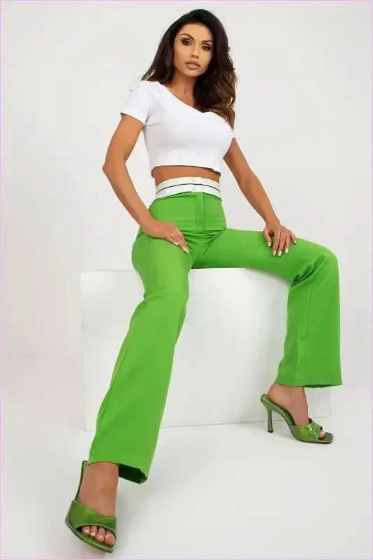 High Waisted Straight Leg Pants Unique Style Fashion