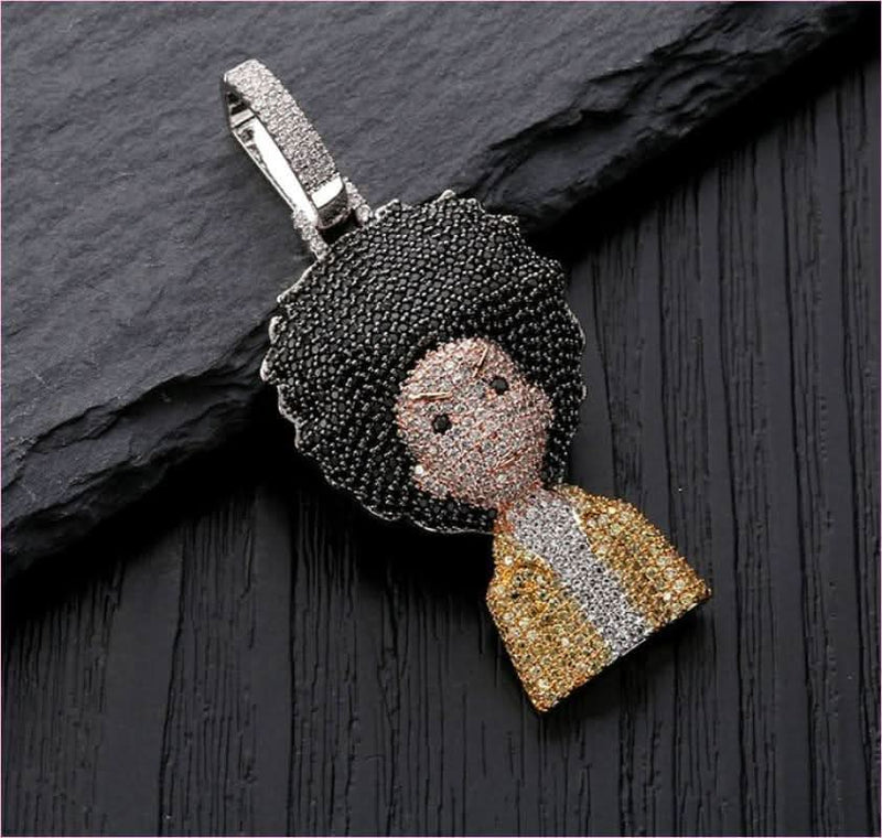 Iced Out Gangster Rapper Style Necklace with AAA Zircon and 18k Gold Finish